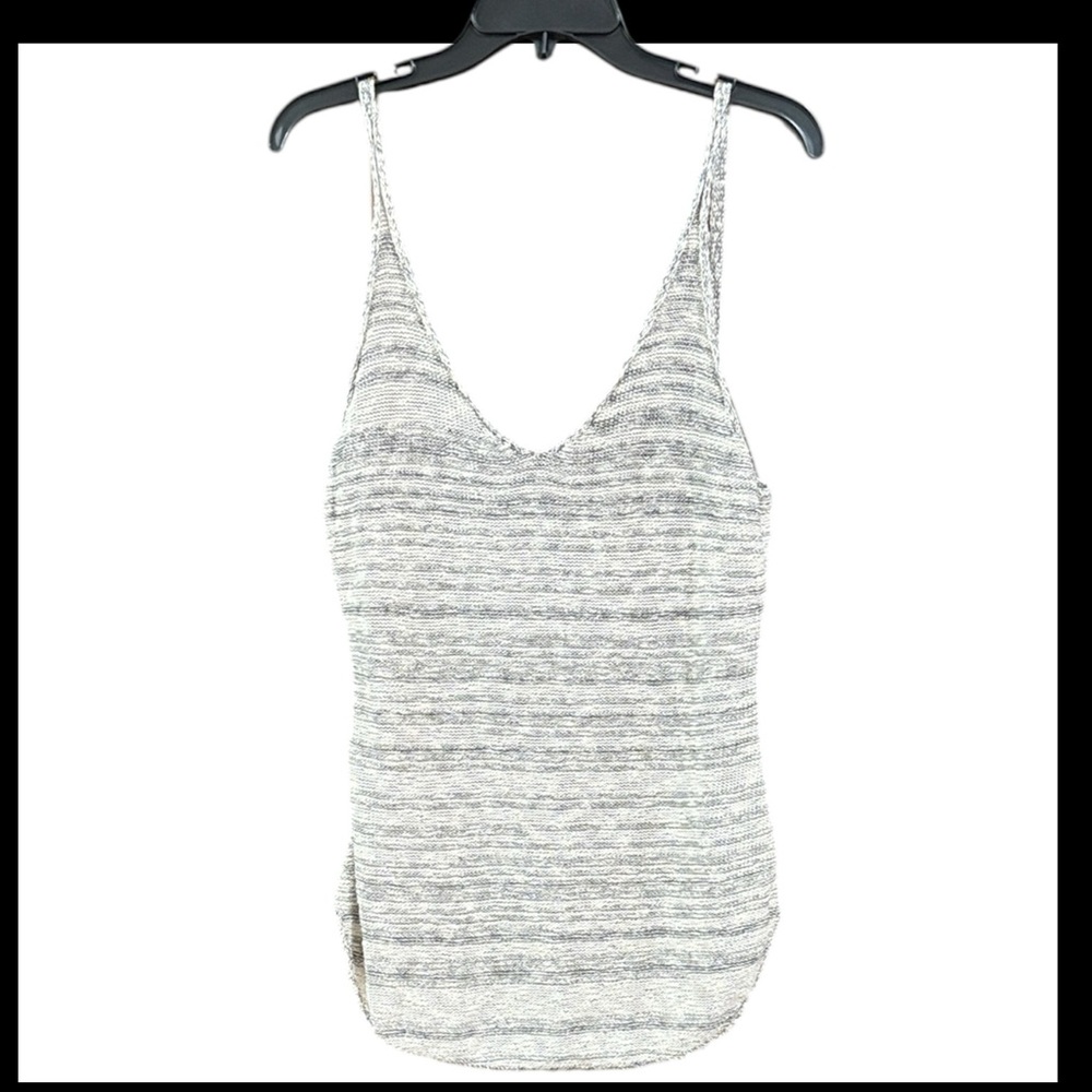 Full Tilt Gray Marled Knit Tank Spaghetti Strap Fitted Y2K Aesthetic Grunge Top‎